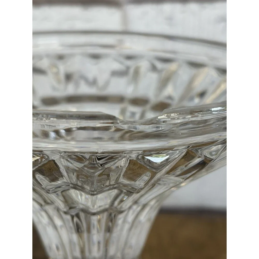Fifth Avenue Crystal Portico Fairy Lamp Clear Glass Candle Holder 9” Tall